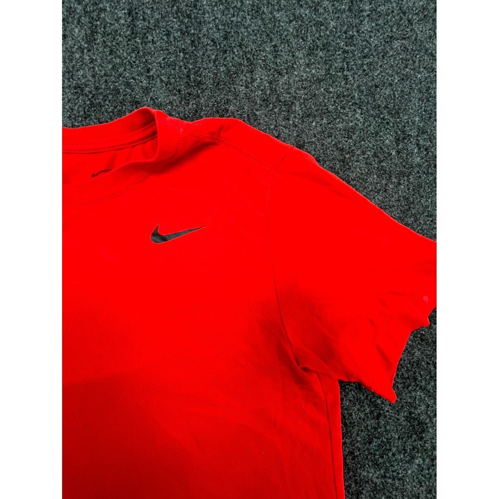 Nike Dri-Fit T Shirt Mens Small Red Swoosh Short Sleeve Performance Training - Picture 2 of 11